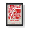 Framed The City Ground map print