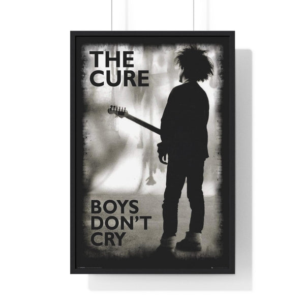 The Cure Boys Don't Cry maxi poster showing black and white album artwork with silhouette figure holding guitar