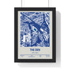 Framed The Den Stadium map print