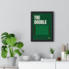 The Double Snooker print framed on a living room wall
