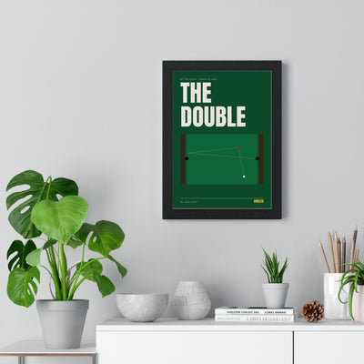 The Double Snooker print framed on a living room wall
