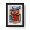 The Dublin Pub Print framed in a black frame, ready to hang