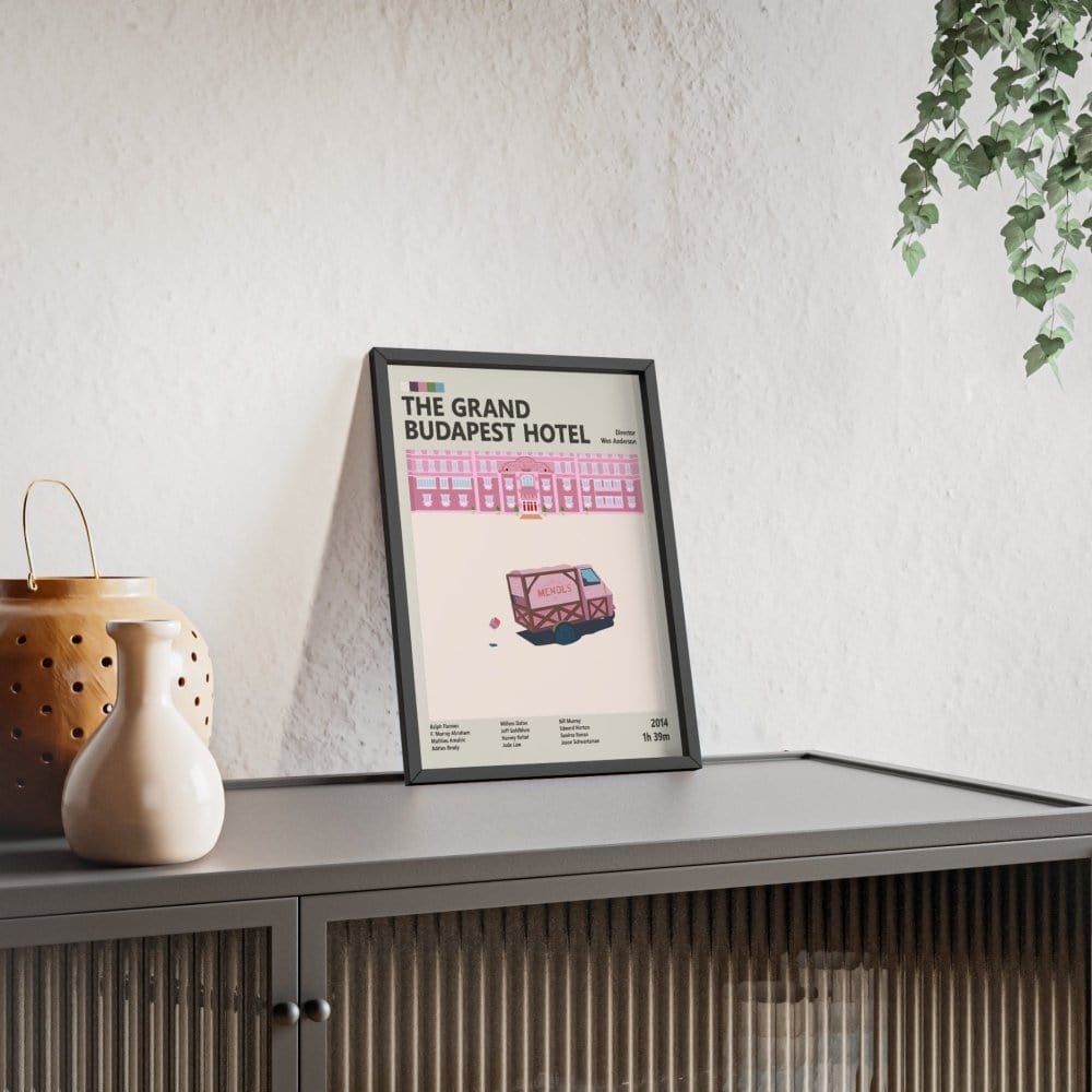 Framed The Grand Budapest Hotel movie poster back view