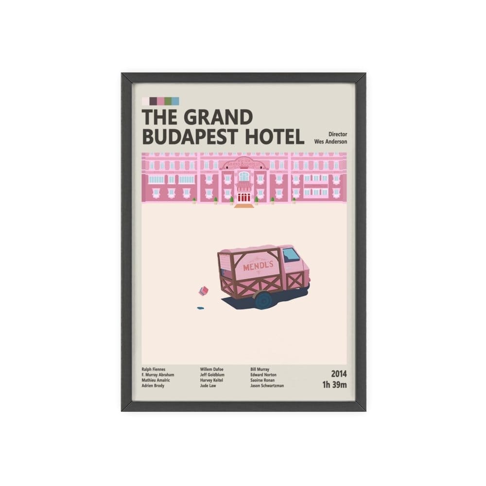 Framed The Grand Budapest Hotel movie poster close-up