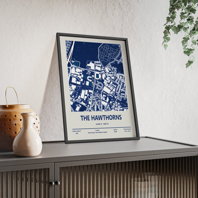 Framed The Hawthorns West Brom Stadium map print