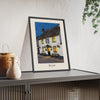 The Local Pub Print framed and leaning on a sideboard