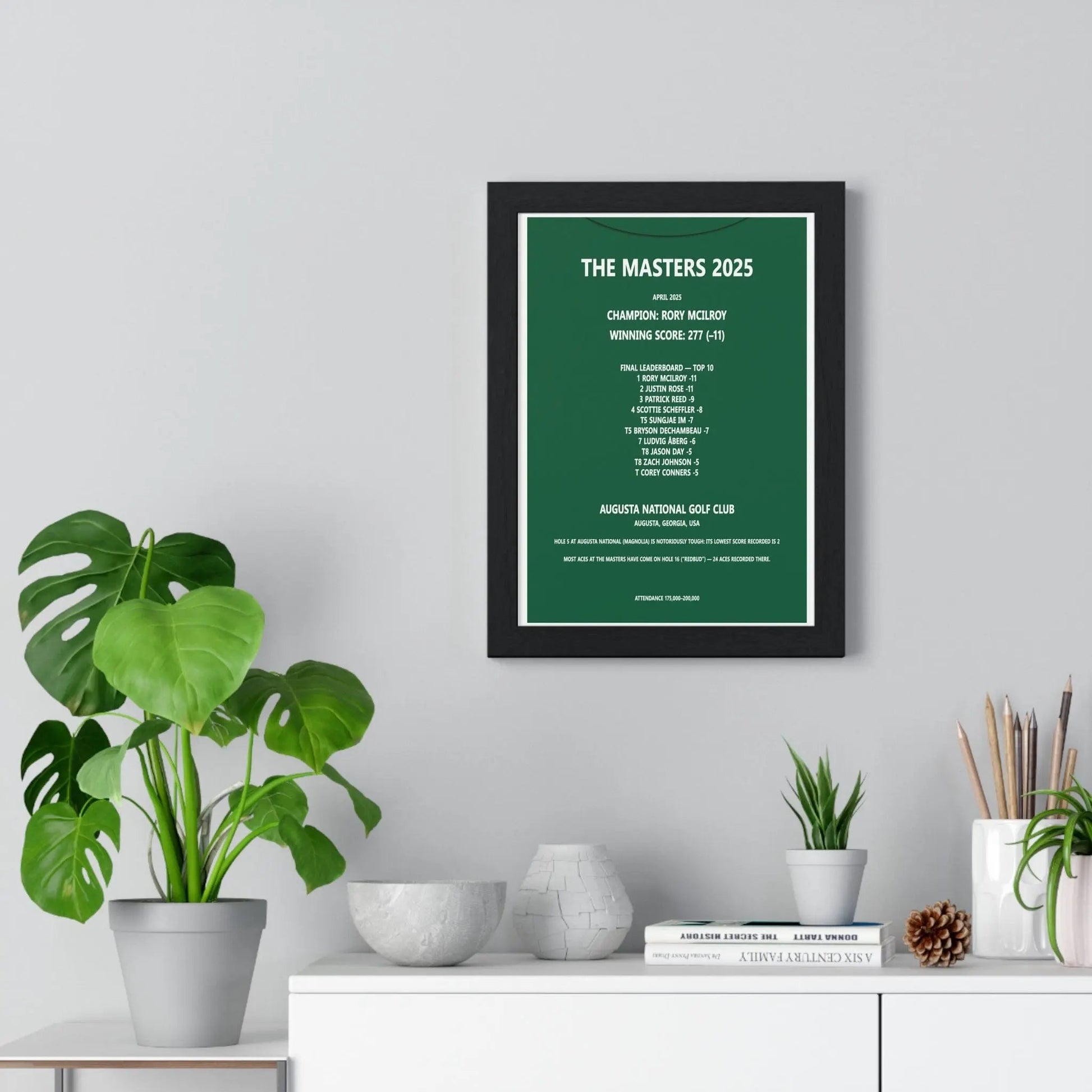 Framed The Masters 2025 Rory McIlroy Augusta National Print print