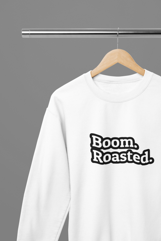 The Office Boom Roasted TV Show T-Shirt/Sweatshirt - Poster Kingz - S - White - Sweatshirt