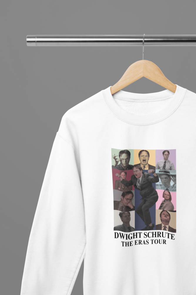 The Office Dwight Eras Tour TV Show T-Shirt/Sweatshirt - Poster Kingz - S - White - Sweatshirt