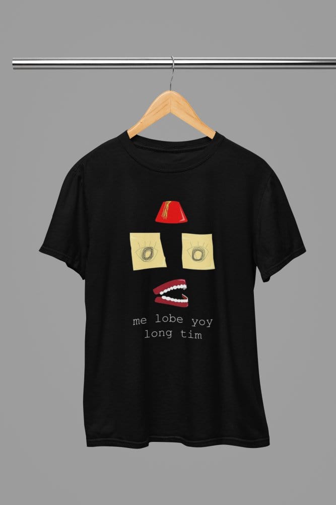 Black t-shirt with The Office Michael Scott Lobe Yoy Long Tim /Sweatshirt close-up