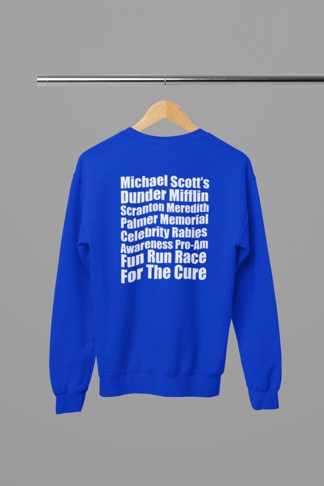 Light Blue t-shirt with The Office - Dunder Mifflin Rabies Awareness Shirt TV Show Apparel close-up