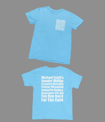 Light Blue t-shirt with The Office - Dunder Mifflin Rabies Awareness Shirt TV Show Apparel