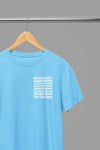 Blue t-shirt with The Office - Dunder Mifflin Rabies Awareness Shirt TV Show Apparel flat lay