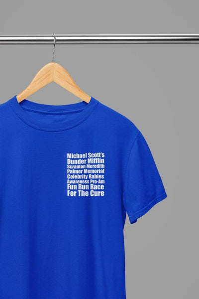 Light Blue t-shirt with The Office - Dunder Mifflin Rabies Awareness Shirt TV Show Apparel front view