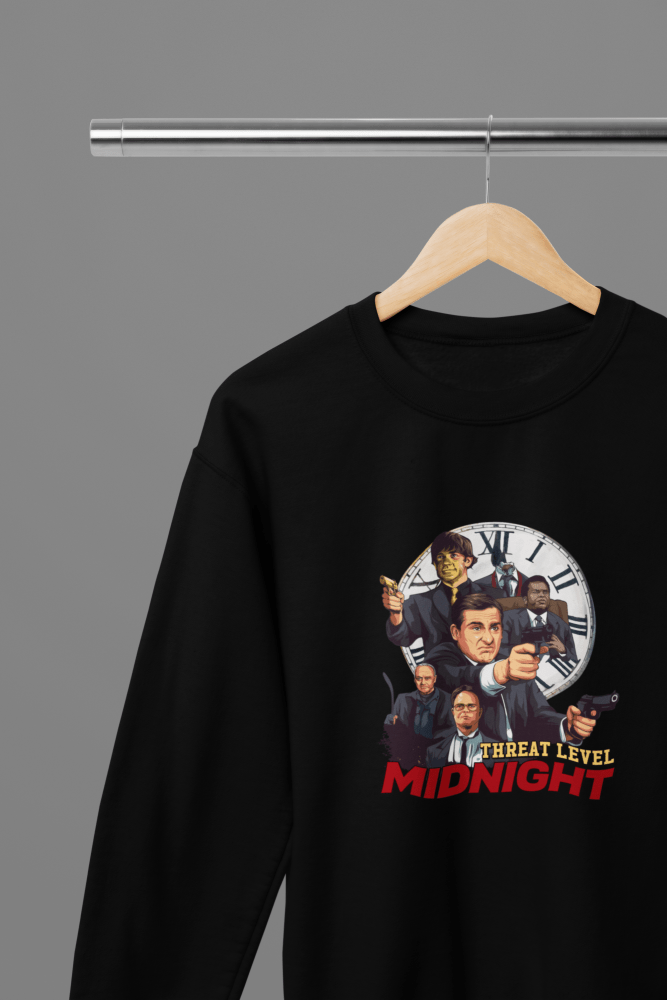 The Office Threat Level Midnight TV Show T-Shirt/Sweatshirt - Poster Kingz - S - Black - Sweatshirt