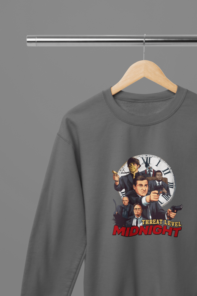 The Office Threat Level Midnight TV Show T-Shirt/Sweatshirt - Poster Kingz - S - Grey - Sweatshirt