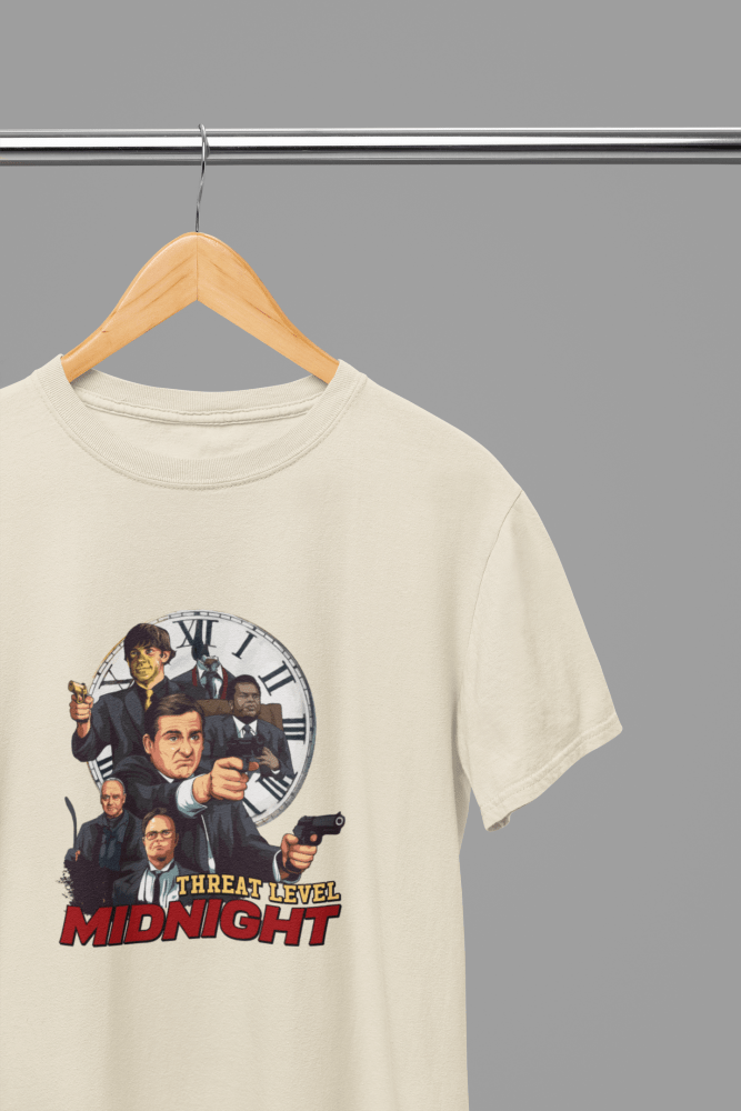 The Office Threat Level Midnight TV Show T-Shirt/Sweatshirt - Poster Kingz - S - Sand - T-Shirt