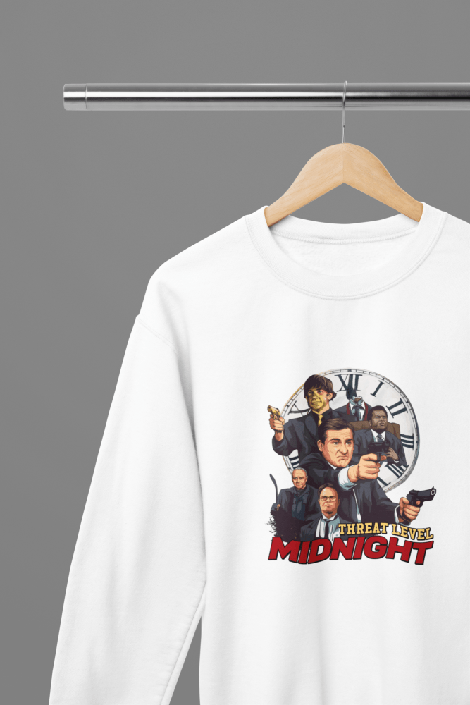 The Office Threat Level Midnight TV Show T-Shirt/Sweatshirt - Poster Kingz - S - White - Sweatshirt