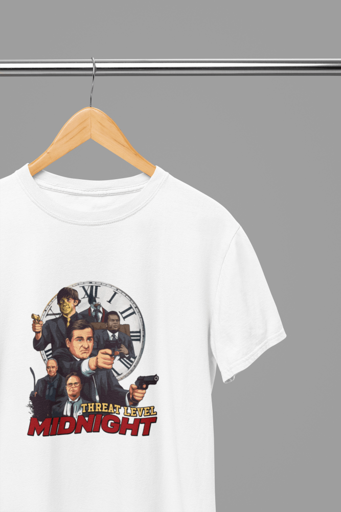 The Office Threat Level Midnight TV Show T-Shirt/Sweatshirt - Poster Kingz - S - White - T-Shirt