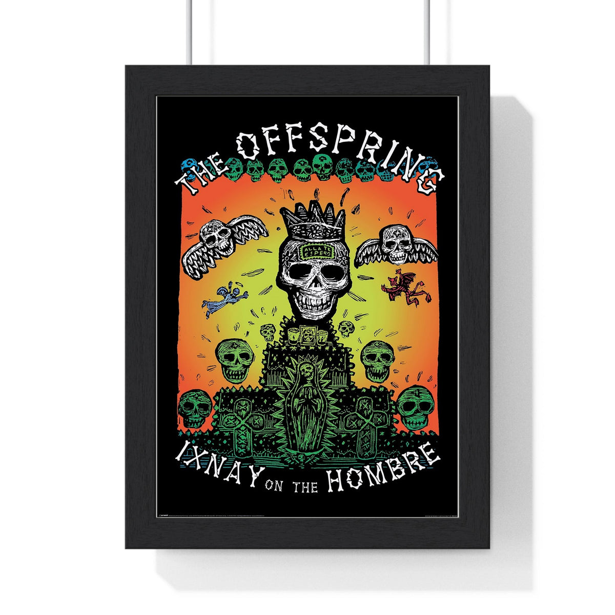 The Offspring Ixnay on the Hombre Maxi Poster framed in a black frame