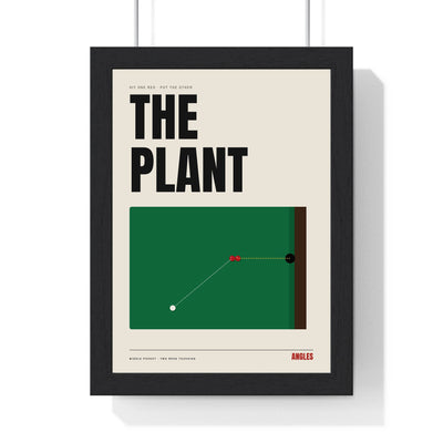 The Plant Snooker print framed in a black frame, ready to hang