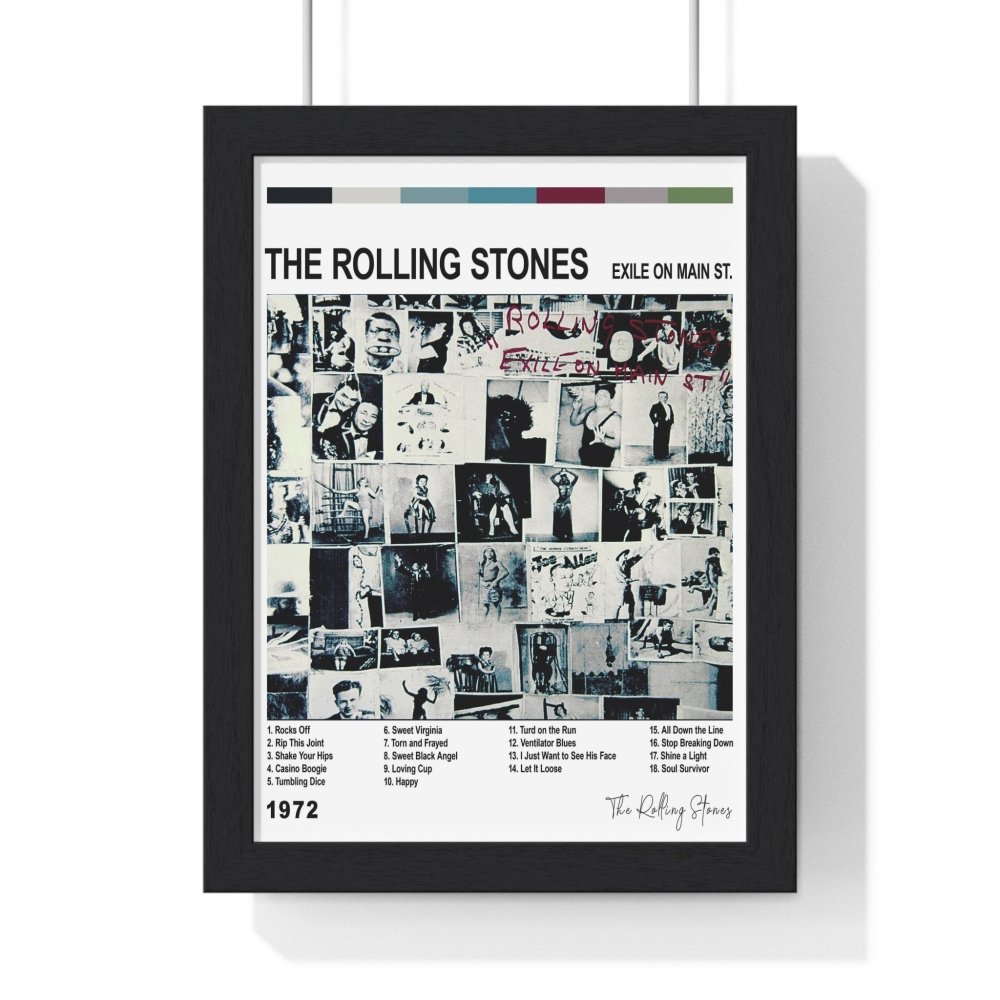 The Rolling Stones - Exile on Main St Album Poster - Poster Kingz - A5 (unframed) - Exile on Main St 1972 - White - AlbumArt