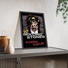 The Rolling Stones Foreign Tongues Maxi Poster framed and leaning on a sideboard