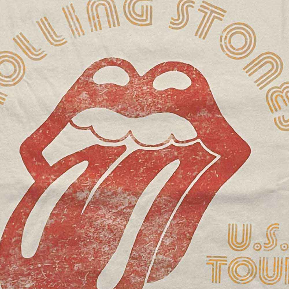 Natural t-shirt with The Rolling Stones Unisex Ringer - US Tour '78 (Natural & Orange) Official Merch