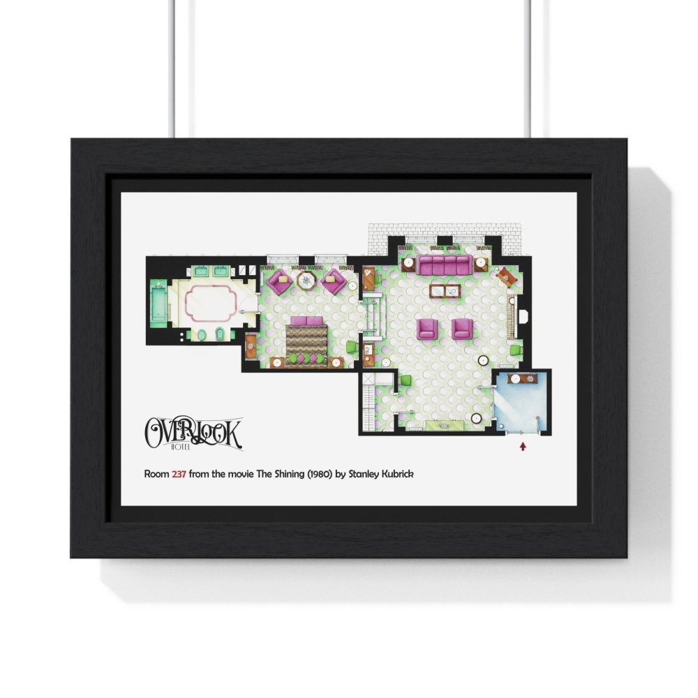 The Shining Overlook Hotel FloorPlan Poster - Iconic Movie Show Blueprint Art - Poster Kingz - A5 (Unframed) - 