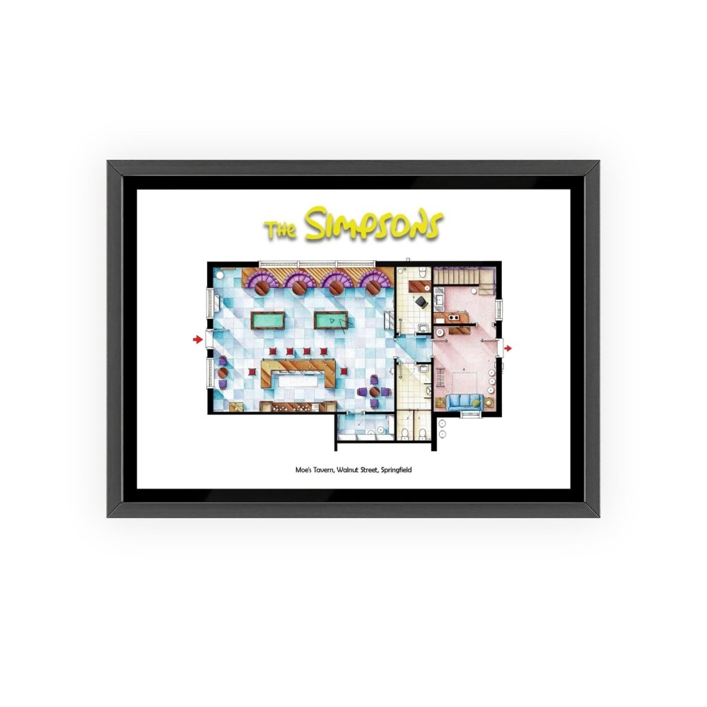 the simpsons moe's tavern TV Show Apartment Floor Plan - Poster Kingz