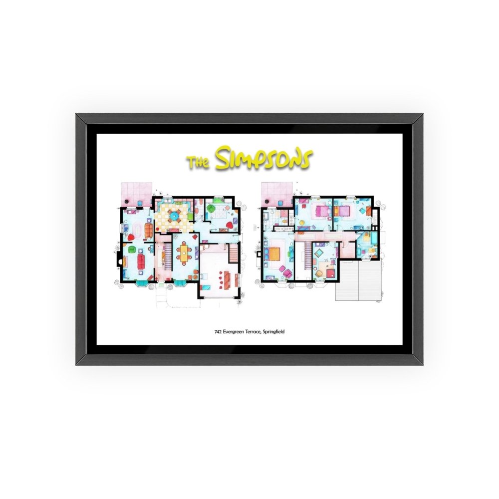 the simpsons TV Show Apartment Floor Plan - Poster Kingz