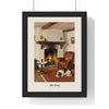 The Snug Print framed in a black frame, ready to hang