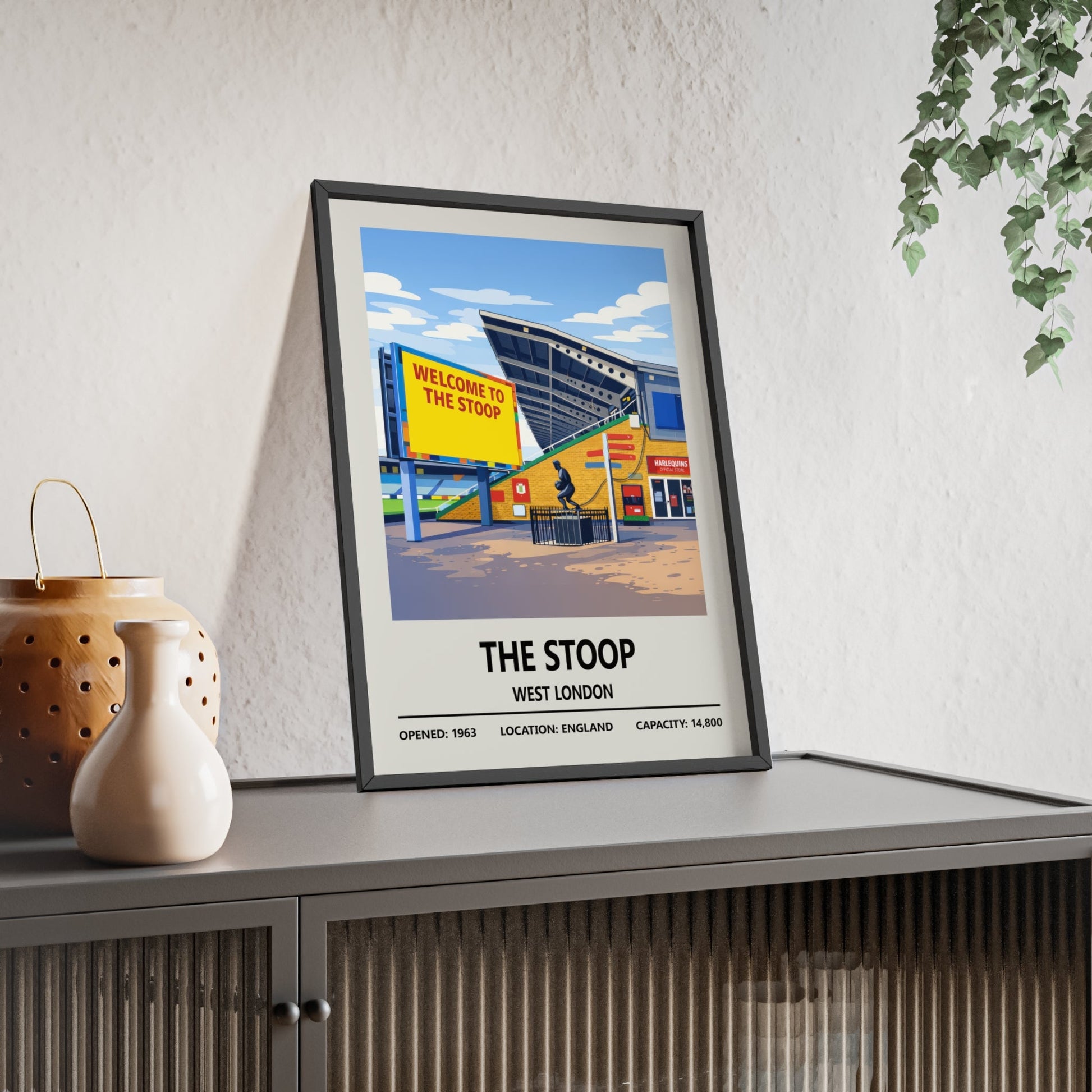 Framed The Stoop Stadium Print - Harlequins Rugby poster