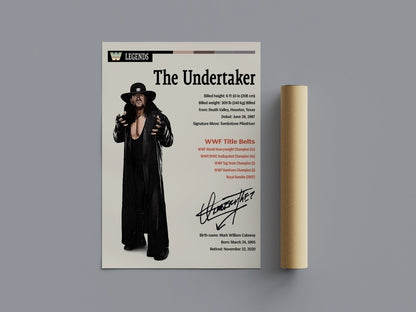 The Undertaker Wrestling Poster - Poster Kingz