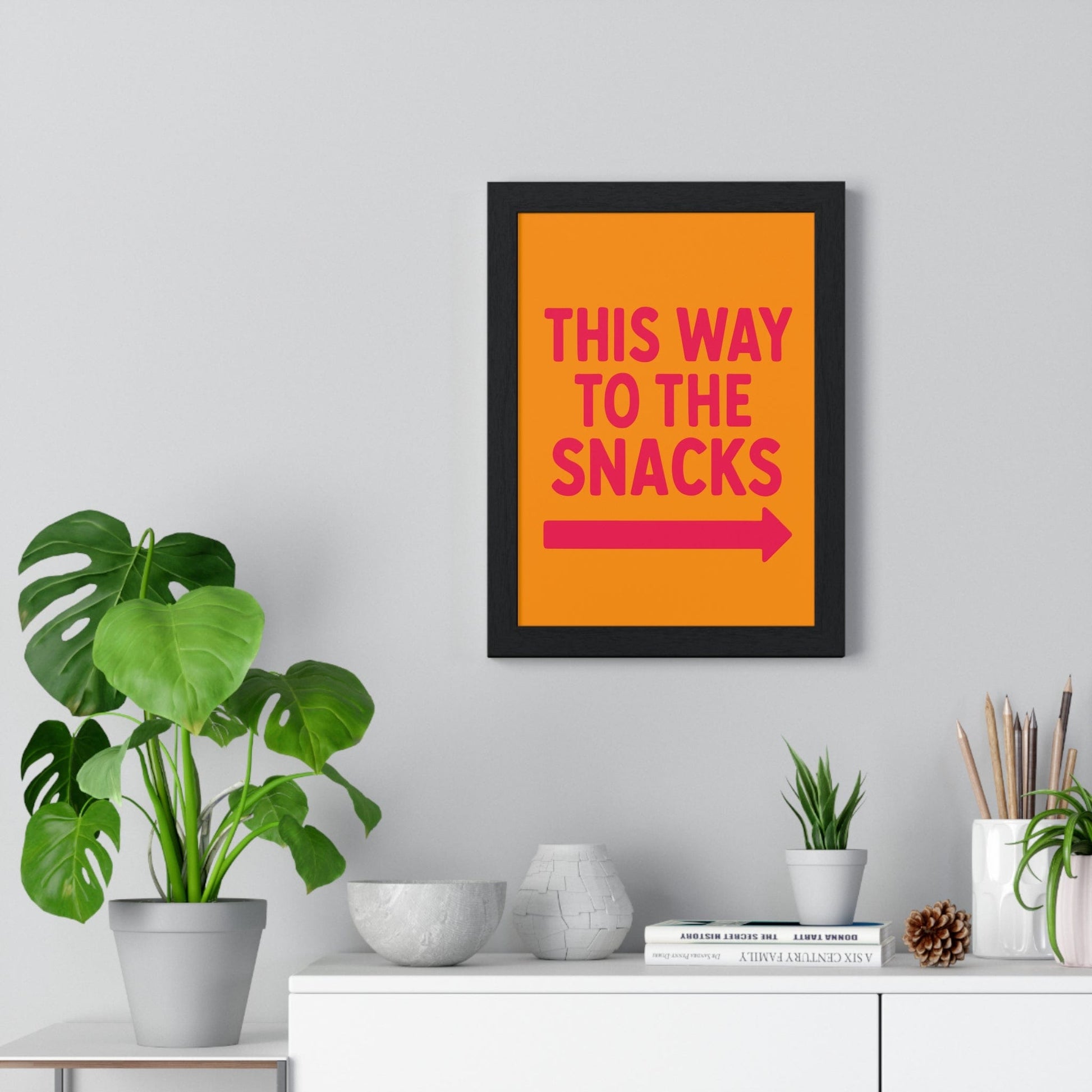 Framed This Way to the Snacks Print print