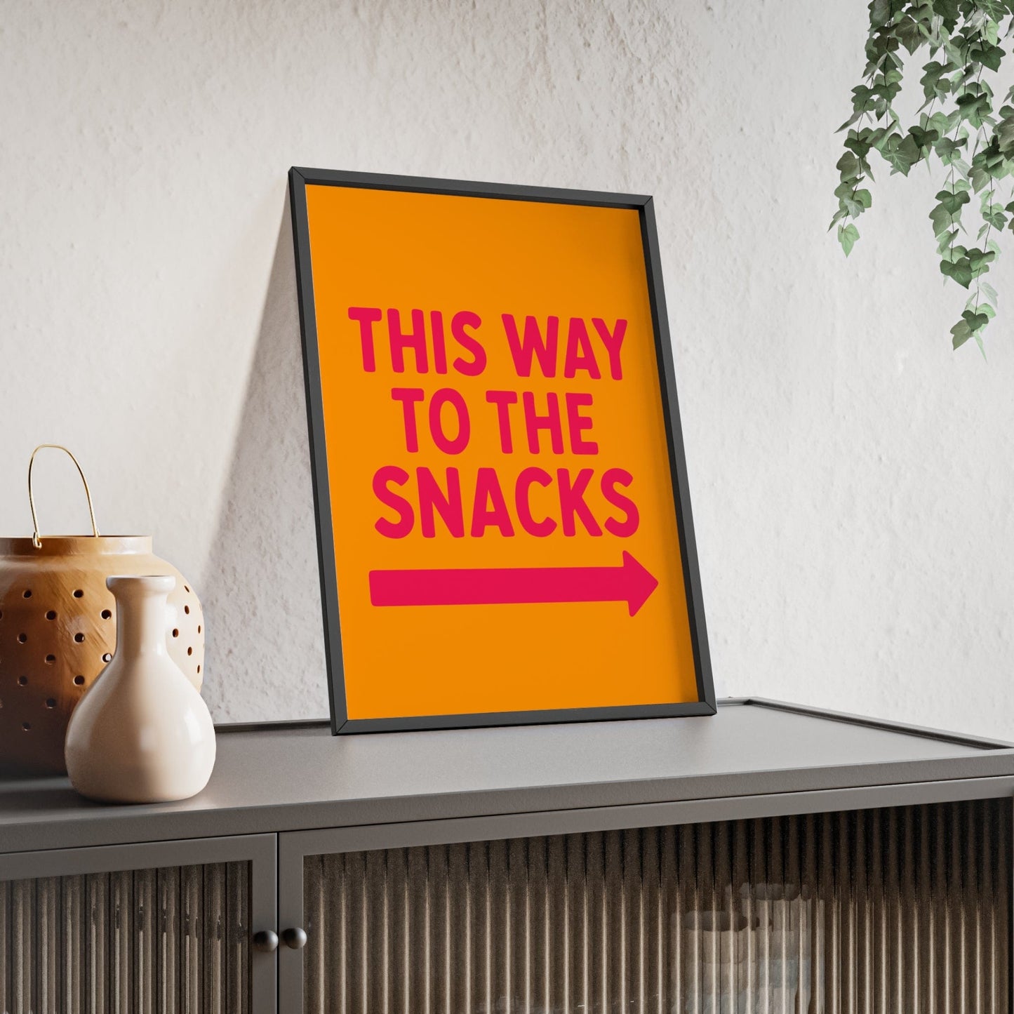 Framed This Way to the Snacks Print print