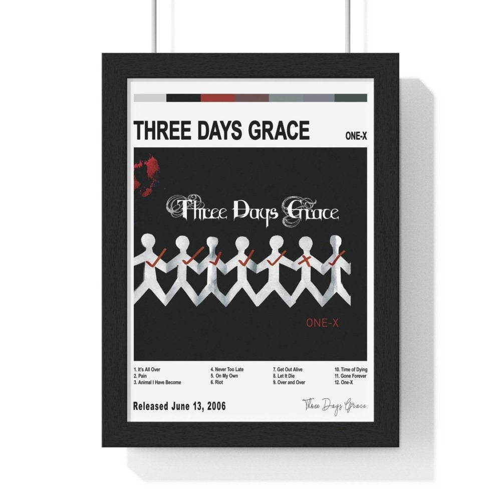 Three Days Grace - One - X Album Cover Poster - Poster Kingz - A5 (unframed) - White - 