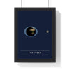 Tides print framed in a black frame, ready to hang