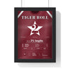 Tiger Roll Grand National 2019 Horse Racing Poster - Back to Back Nationals Silks Print framed in a black frame, ready to hang