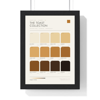 Toast Colour Chart in a black frame