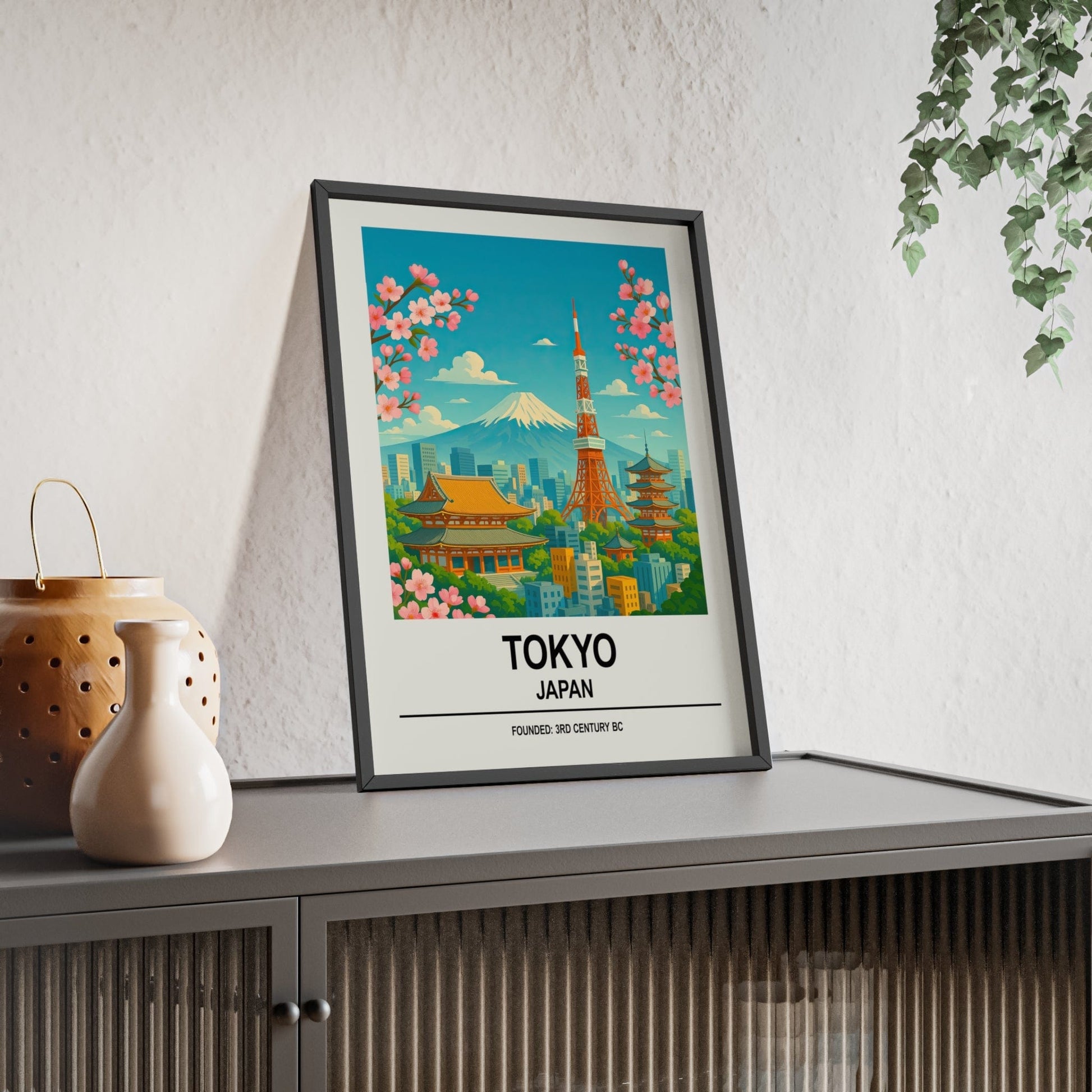 Framed Tokyo Japan travel poster