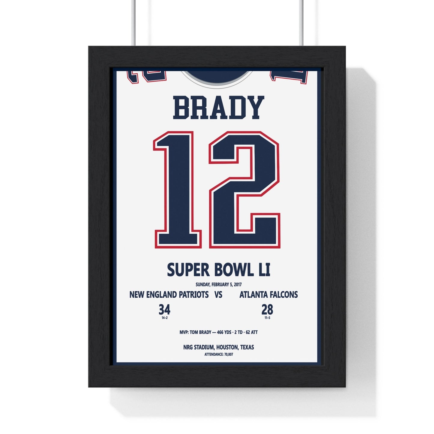 Framed Tom Brady Super Bowl LI MVP Print poster