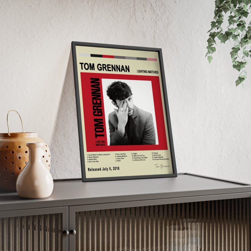 Tom Grennan - Lighting Matches Album Cover Poster - Poster Kingz - A5 (unframed) - White - 