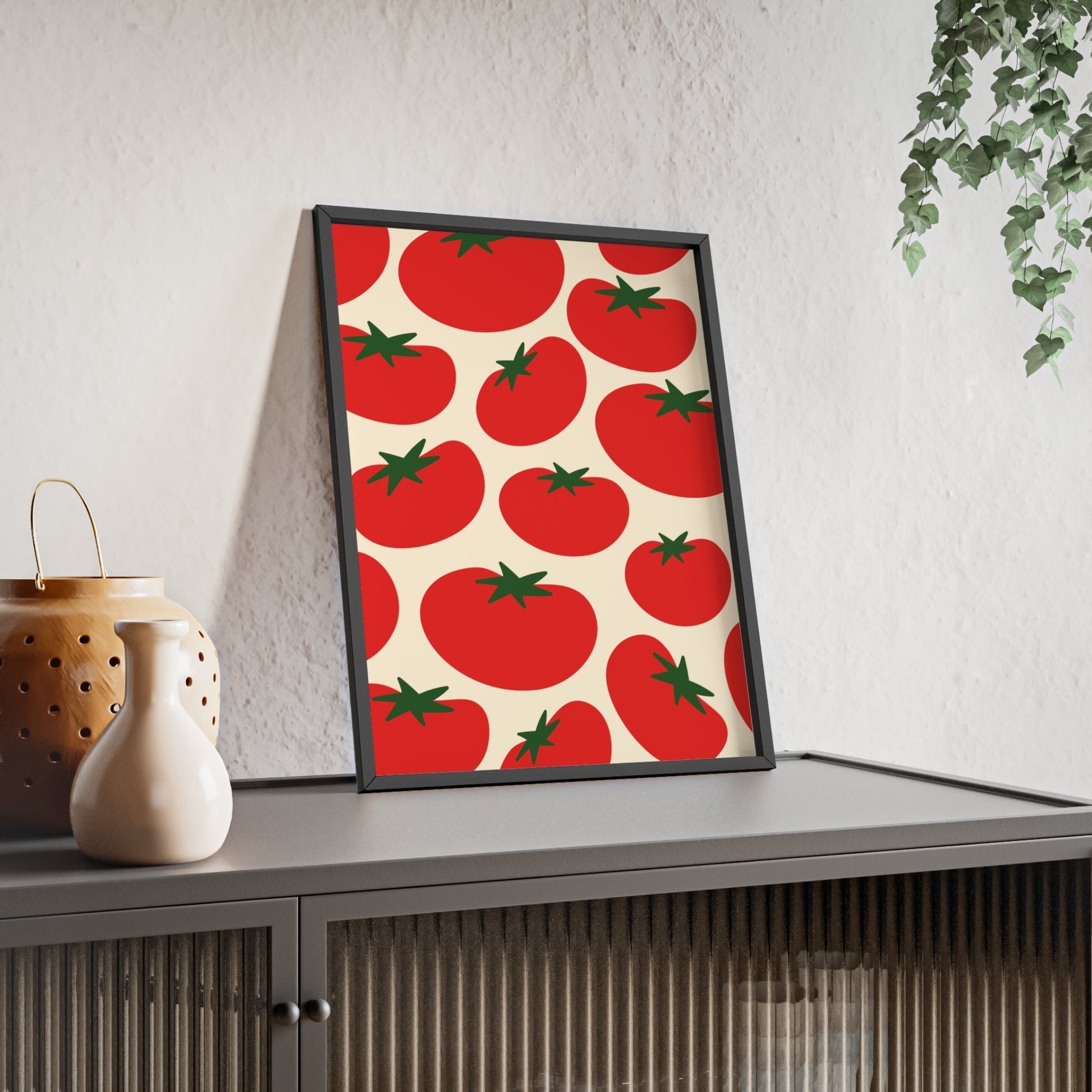 Framed Tomato Kitchen Print - Food Illustration print
