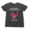 Black t-shirt with Tony Angelino Christmas Jumper Only Fools and Horses Parody front view