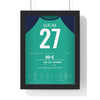 Tottenham Lucas 27 Ajax 2019 Hat-Trick Poster framed in a black frame, ready to hang