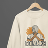 White t-shirt with Tottenham Solanke & Sweatshirt - Cartoon Football Celebration Print