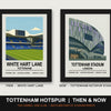 Tottenham Hotspur Then & Now Stadium Set - framed prints shown together as a set