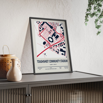 Framed Toughsheet Community Stadium map print