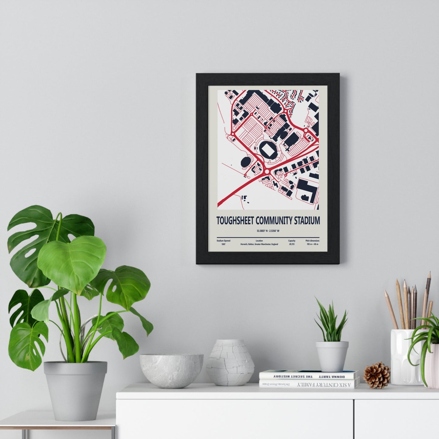 Framed Toughsheet Community Stadium map print